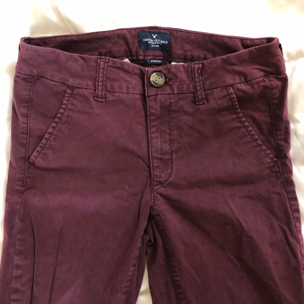 Burgundy women’s trousers